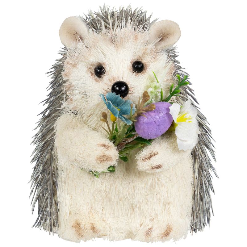 Northlight Hedgehog Floral Easter Figurine - 5" - Cream and Gray, 1 of 7
