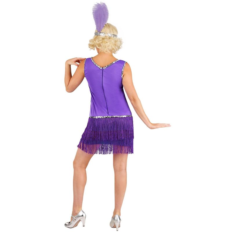 HalloweenCostumes.com Amethyst Purple Flapper Costume for Women, 2 of 4