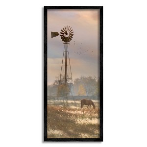 Stupell Industries Grazing Horse Rural Windmill Pasture Framed Giclee Art - 1 of 4