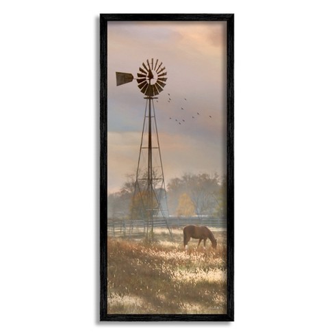 Stupell Industries Grazing Horse Rural Windmill Pasture Framed Giclee Art - image 1 of 4