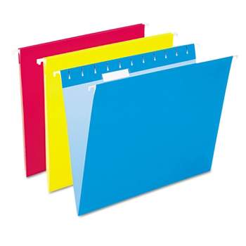 Pendaflex Essentials Colored Hanging Folders 1/5 Tab Letter Assorted Colors 25/Box 81612