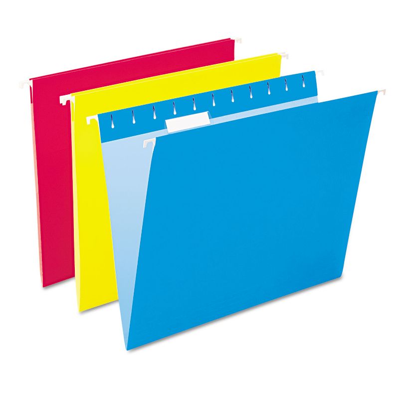 Pendaflex Essentials Colored Hanging Folders 1/5 Tab Letter Assorted Colors 25/Box 81612, 1 of 6