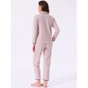INSPIRE CHIC Women's Pajama Set Fleece Flannel Long Sleeve Notched Collar Tops with Pockets Pants Loungewear Sleepwear - 4 of 4