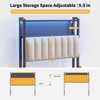 Karl Home Twin Full Queen King Size Headboard, Adjustable Upholstered Headboard with 2 Tier Shelves and Pegboard with Charging Stations and LED Lights - 4 of 4