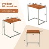 Costway 3 Pcs Nesting Coffee End Table Set Stacking Side Nightstand Living Room Office - 4 of 4