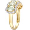 EVERLY JEWELRY | Yellow Plated Sterling Silver 2 1/2 CT TGW Green Quartz White Topaz Fashion Ring - 2 of 4