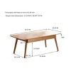 Solid Wood Coffee Table with Drawers,39.37"/47.24" Modern Oak Center Table for Living Room-3irtyhousy - 4 of 4