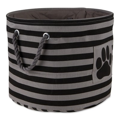 Bone Dry Polyester Pet Bin Stripe With Paw Patch