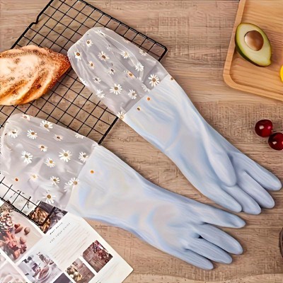 1 Pairs of Waterproof Kitchen Dishwashing Gloves, Non-Slip Housework Gloves, Durable Laundry Gloves, Cleaning Supplies, Cleaning tools Blue