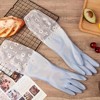 2 pairs durable waterproof PVC cleaning gloves, non-slip dishwashing gloves, home laundry, bathrooms, toilets, living rooms and bedrooms Blue - 2 of 2