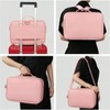 13.8” Large Travel Makeup Train Case, Cosmetic Organizer with Brush Holder, Adjustable Dividers & Shoulder Strap (Pink) pink Standard - 3 of 4