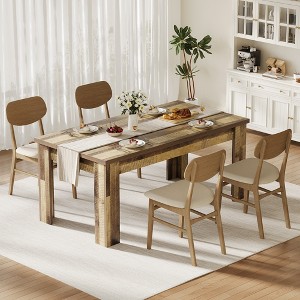 63" Farmhouse Dining Table - Rustic Wood Table for 4-6, Perfect for Small Spaces & Apartments - 1 of 4