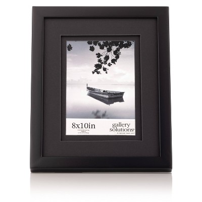 Gallery Solutions 8x10 Black Wood Frame with Double Mat