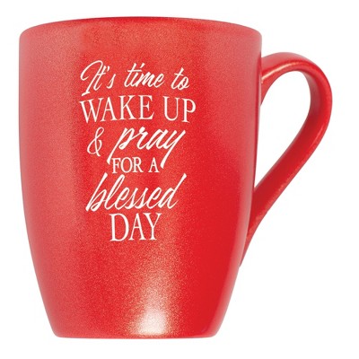Elanze Designs It'S Time To Wake Up & Pray For A Blessed Day Crimson Red 10 ounce New Bone China Coffee Cup Mug