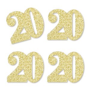 Big Dot of Happiness Gold Glitter 20 - No-Mess Real Gold Glitter Cut-Out Numbers - 20th Birthday Party Confetti - Set of 24 - 1 of 4