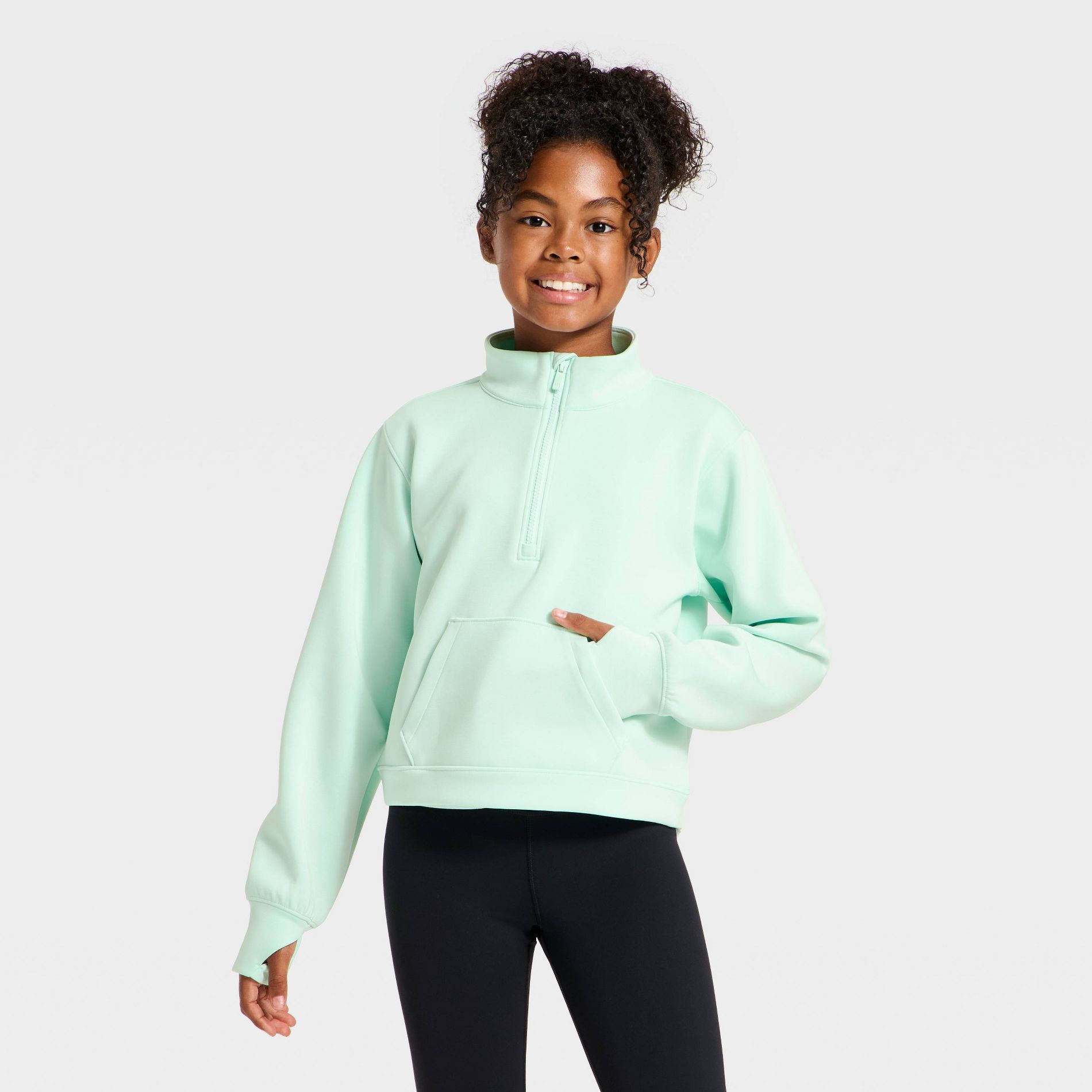 Girls' Airy Sleek Zip-Up Sweatshirt - All In Motion™