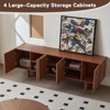 JVNOXK-Medieval Modern TV Console with Five Drawers and Four Scroll Leg Design - Brown - 2 of 4