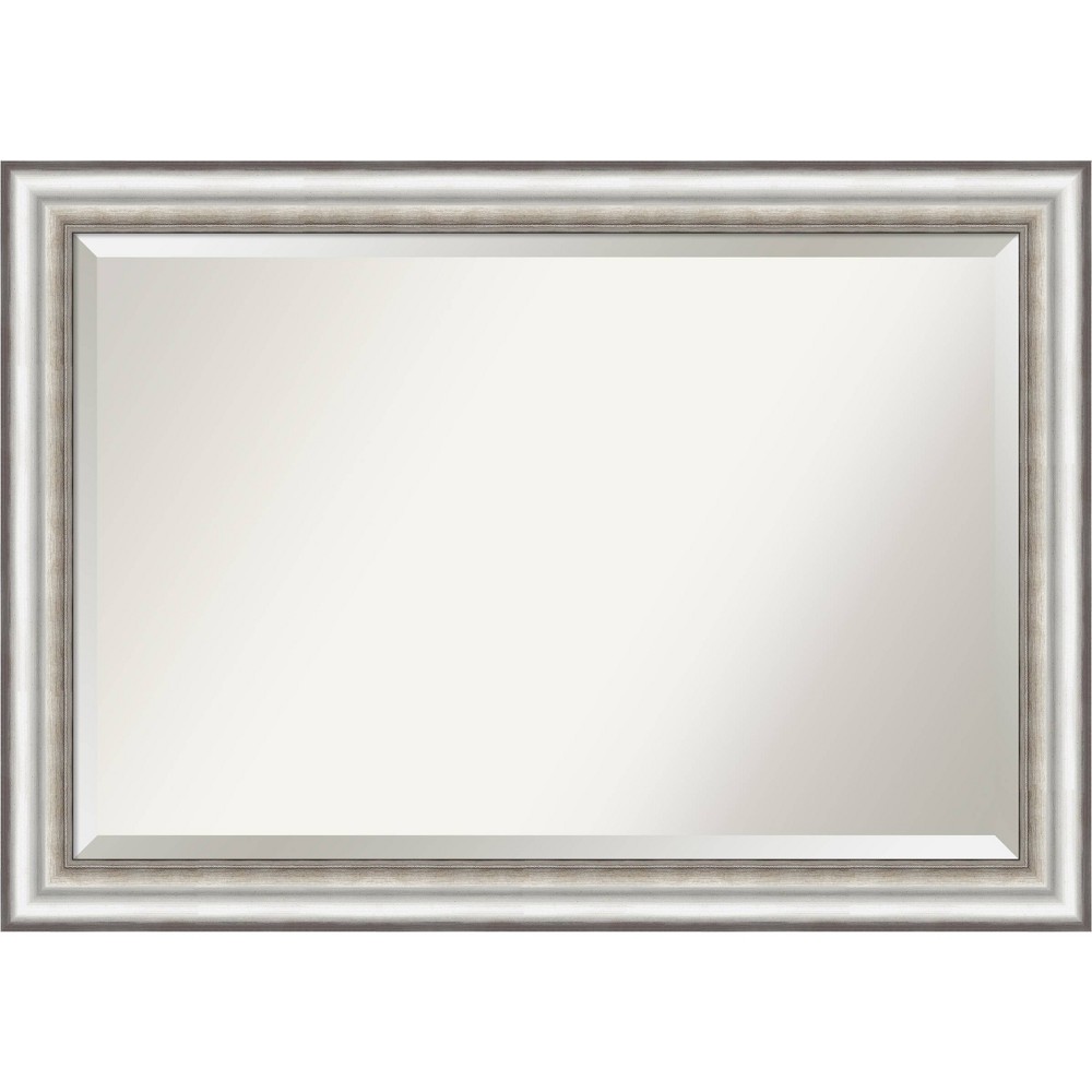 Photos - Wall Mirror 41" x 29" Salon Framed Bathroom Vanity  Silver - Amanti Art