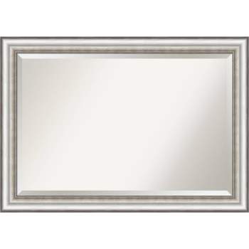 Salon Framed Bathroom Vanity Wall Mirror Silver - Amanti Art