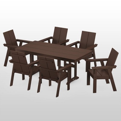 Moore 7pc POLYWOOD Dining Set Mahogany Threshold