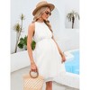 Maternity Halter Neck Dress Sleeveless Ruffle Flowy A-Line Mini Dresses - 4 of 4