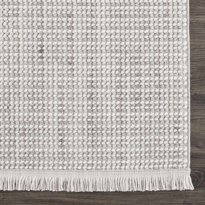 Gowan Cream Low Pile Polyester Rectangular Area Rug 7'9" x 10'