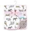 Hudson Baby Infant Girl Muslin Tranquility Quilt Blanket, Modern Pink Safari, One Size - 2 of 2
