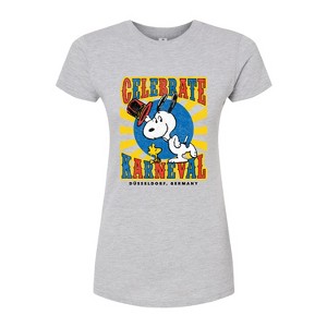 Women's - Peanuts - Snoopy Celebrate Karneval Fitted Graphic T-Shirt - 1 of 4