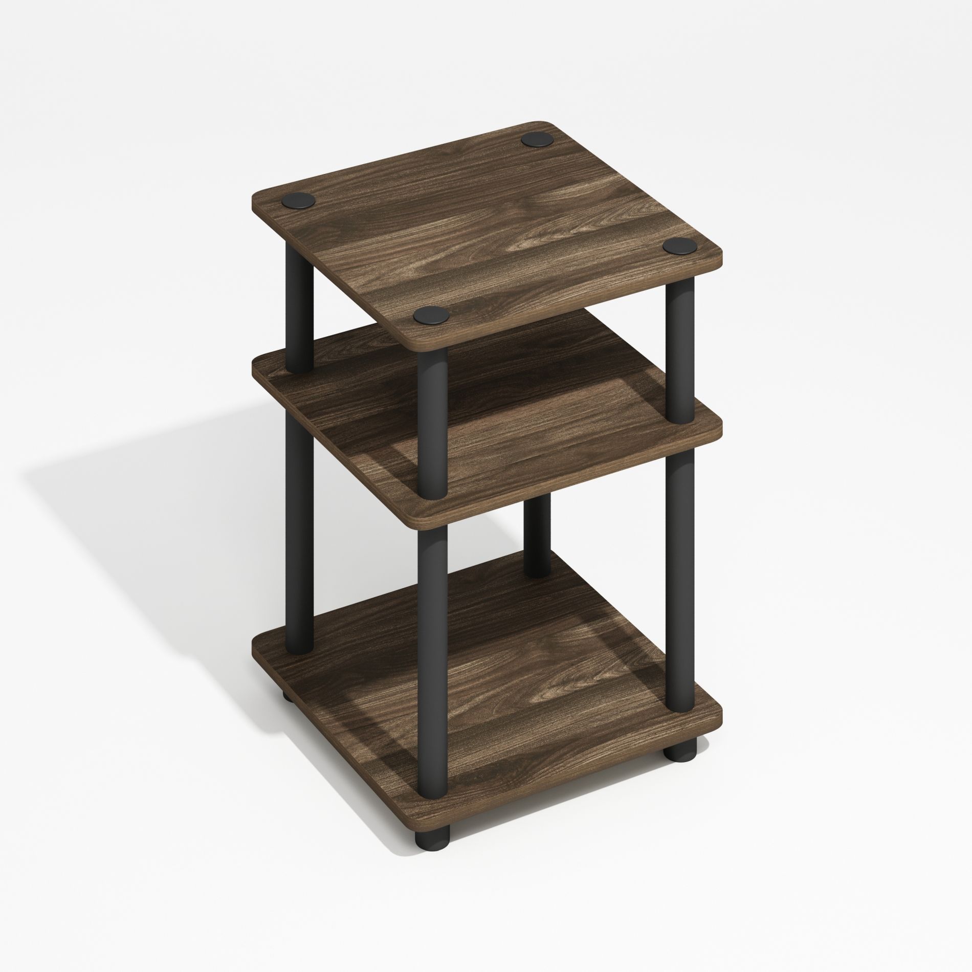 Furinno Turn-N-Tube Easy Assembly Multipurpose Shelf, Brown Walnut/Black
