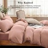 Jersey Knit Duvet Cover Set, 100 T - Shirt Cotton, 3pc Queen, Zipper Closure, New Petal Pink - 2 of 2