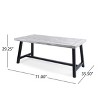 Osparple 71 Inch Rectangle Patio Table,Outdoor Sandblast Finish Acacia Wood Dining Table with Metal Legs for 6,Easy to Assemble - 3 of 4