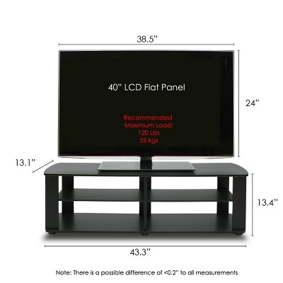 Sleek Black Composite Wood Low-Rise Entertainment Center