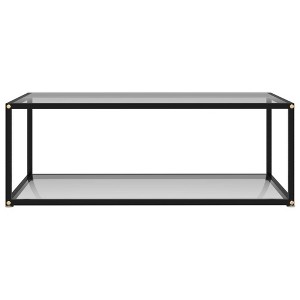vidaXL Modern Coffee Table with Storage Shelf, Tempered Glass and Powder-Coated Steel Construction, Transparent - 1 of 4