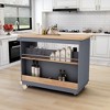 NicBex Mobile Kitchen Island Cart Kitchen Carts on Wheels with Storage on Wheel with 2 Drawers, Open Storage and Spice Rack for Kitchen - 4 of 4