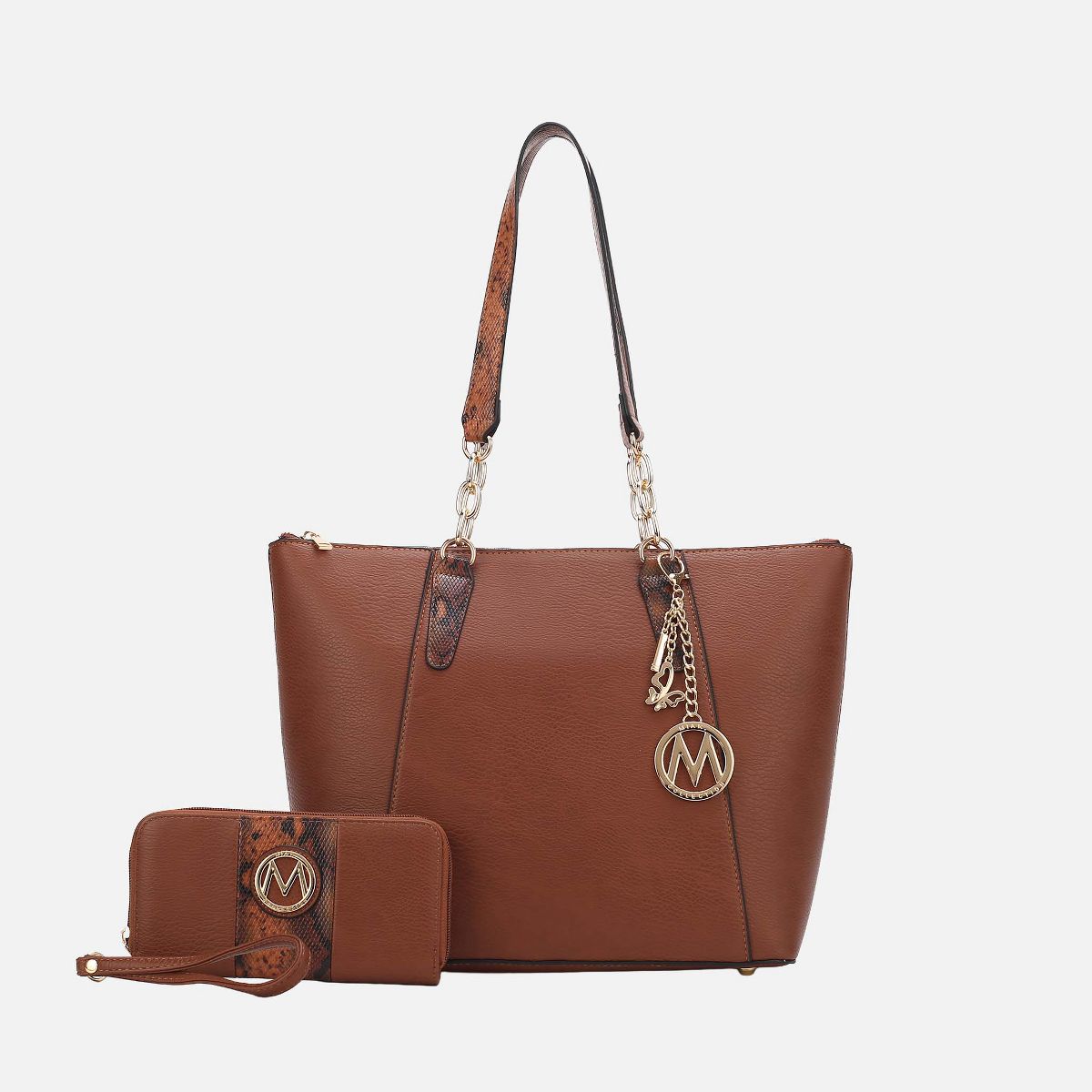 Vegan Leather Tote Bag with Matching Wristlet Wallet, Ximena | MKF Collection by Mia K - thumbnail 10
