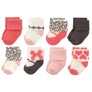 Luvable Friends Baby Girls Newborn and Baby Terry Socks, Leopard - 1 of 1