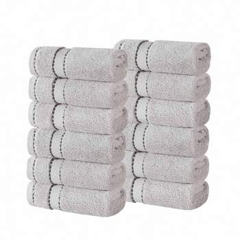 Cotton Heavyweight Ultra-Plush Luxury Face Towel Washcloth Set of 12 by Blue Nile Mills