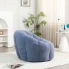 Teddy Fabric Bean Bag Chair with Backrest and Armrests, Foam-Filled Lounge Sofa for Adults and Kids, Cozy Floor Seating-Baofuwish - 3 of 4