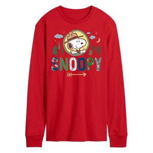 Men's - Peanuts - Ranger Snoopy Long Sleeve Graphic T-Shirt - 1 of 4