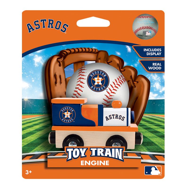 MasterPieces Officially Licensed MLB Houston Astros Wooden Toy Train Engine For Kids, 3 of 6
