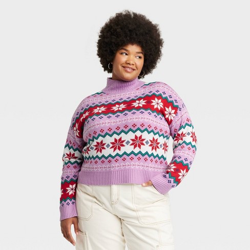 Women's plus shop size argyle sweaters