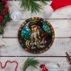 Artistic Leonardo da Vinci Self-Portrait in Stained Glass Themed Christmas Ornament, Medieval Renaissance Italy Keepsake| OrnamentallyYou - 4 of 4