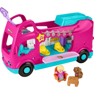 Fisher-Price Little People Barbie Little Dream Camper RV Playset with Music Lights and  2 Figures