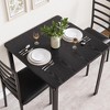 Dining Table Set for 2, 3 Piece Small Space Dining Set Square Table with 2 Upholstered Chairs - 4 of 4