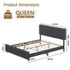 Jojoka Upholstered Bed Frame with Adjustable Headboard, Type-C & USB Ports, Linen Platform, Wooden Slats, No Box Spring Needed, Light Gray - 2 of 4
