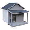 LAOTIES Large Outdoor Dog House with Porch,Weatherproof Wood Dog Kennel,Asphalt Roof,Removable Floor - 4 of 4