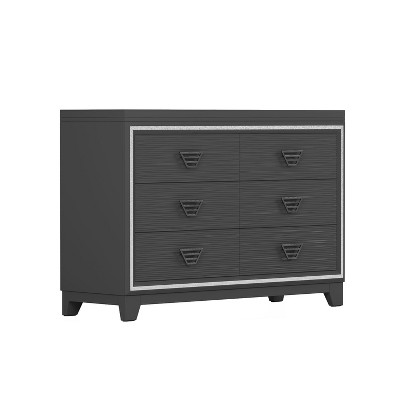 NicBex 47.20"L Metal Handles Elegant Dresser for Bedroom with 6 Drawers