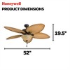 Honeywell Palm Valley 52" Tropical LED Ceiling Fan with Open Bowl Light, Bronze - 4 of 4