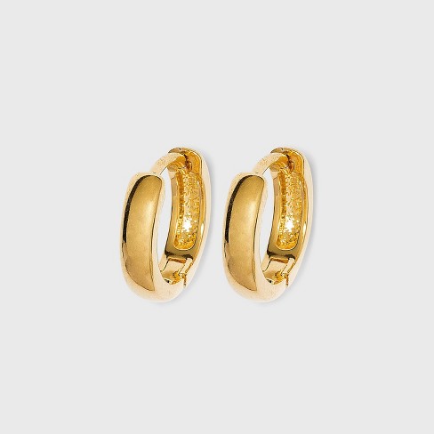 14k Gold Plated Huggie Hoop Earrings - A New Day™ : Target