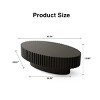 Vintage Oval Coffee Table with Handcrafted Relief, MDF Wooden Olive-Shaped Tea Table with Sturdy Pedestal for Living Room - Panipeachy - 4 of 4